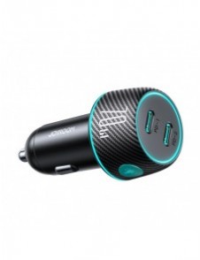 2x USB C 70W billaddare med LED-bakgrundsbelysning Joyroom JR-CCN02 - svart