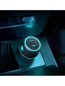2x USB C 70W billaddare med LED-bakgrundsbelysning Joyroom JR-CCN02 - svart