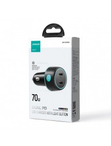 2x USB C 70W billaddare med LED-bakgrundsbelysning Joyroom JR-CCN02 - svart