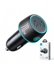 2x USB C 70W billaddare med LED-bakgrundsbelysning Joyroom JR-CCN02 - svart