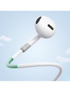 In-ear trådade minijack hörlurar med fjärrkontroll Joyroom JR-EW01 - vit