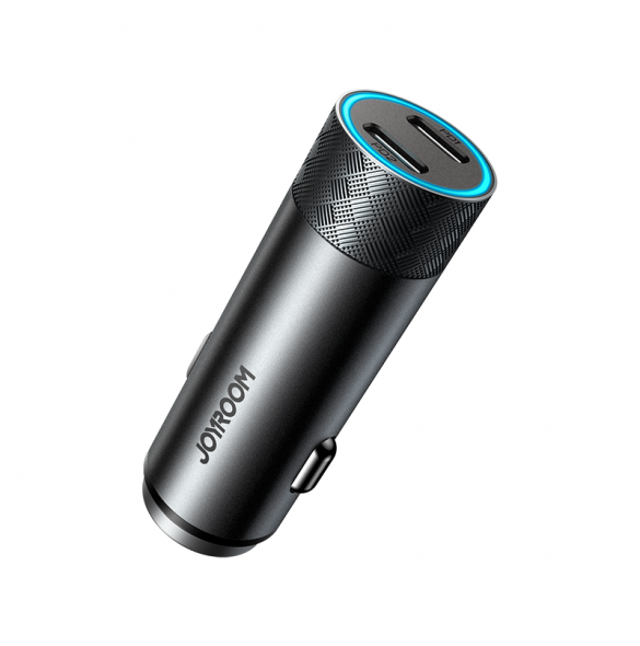 Joyroom billaddare 2 x USB-C 50W med PD, QC, PPS grå (JR-CL13)