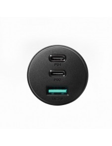 Joyroom billaddare 70W med 3 portar: USB, 2 x USB C svart (JR-CL26)