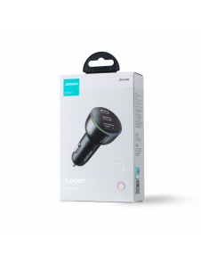 Joyroom billaddare 70W med 3 portar: USB, 2 x USB C svart (JR-CL26)