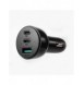 Joyroom billaddare 70W med 3 portar: USB, 2 x USB C svart (JR-CL26)