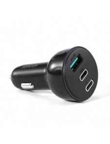 Joyroom billaddare 70W med 3 portar: USB, 2 x USB C svart (JR-CL26)