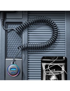 Joyroom snabb billaddare 3 i 1 med USB Type C-kabel 1,5m 55W svart (JR-CL07)