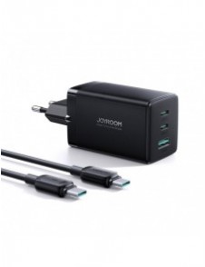 Joyroom snabbladdare GaN 65W USB, 2x USB C svart + USB C-kabel - USB C 100W 1,2m (TCG01)