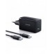 Joyroom snabbladdare GaN 65W USB, 2x USB C svart + USB C-kabel - USB C 100W 1,2m (TCG01)