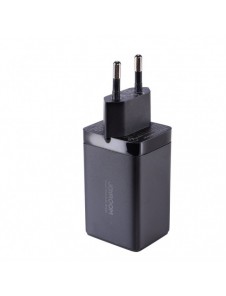 Joyroom snabbladdare GaN 65W USB, 2x USB C svart + USB C-kabel - USB C 100W 1,2m (TCG01)