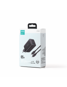Joyroom snabbladdare GaN 65W USB, 2x USB C svart + USB C-kabel - USB C 100W 1,2m (TCG01)