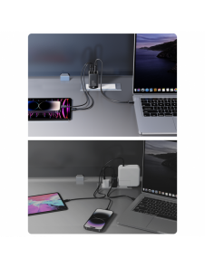 Joyroom snabbladdare GaN 65W USB, 2x USB C svart + USB C-kabel - USB C 100W 1,2m (TCG01)