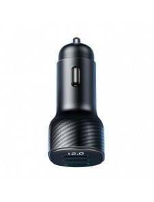 Joyroom JR-CCD03 3.4A billaddare med 3x USB-A display - svart