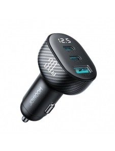 Joyroom JR-CCD04 30W 2x USB-C USB-A billaddare med display - svart