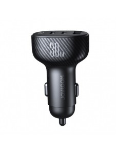 Joyroom JR-CCD04 30W 2x USB-C USB-A billaddare med display - svart