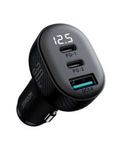 Joyroom JR-CCD04 30W 2x USB-C USB-A billaddare med display - svart