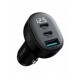 Joyroom JR-CCD04 30W 2x USB-C USB-A billaddare med display - svart