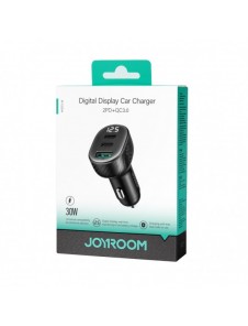 Joyroom JR-CCD04 30W 2x USB-C USB-A billaddare med display - svart