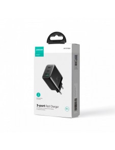 Joyroom JR-TCF10 snabbladdare 2x USB-C USB-A 32W - svart
