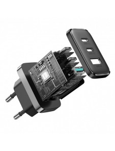 Joyroom JR-TCF10 snabbladdare 2x USB-C USB-A 32W - svart