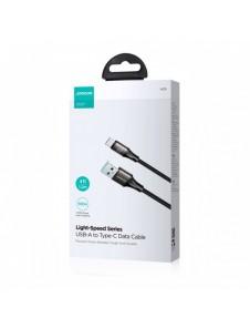 Joyroom Light-Speed Serie SA25-AC6 USB-A / USB-C Snabböverföringskabel 100W 1,2m - Svart