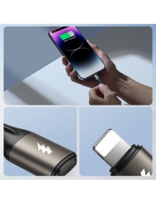 Joyroom Light-Speed Serie SA25-AC6 USB-A / USB-C Snabböverföringskabel 100W 3m - Vit