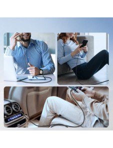 Joyroom Light-Speed Serie SA25-AC6 USB-A / USB-C Snabböverföringskabel 100W 3m - Vit