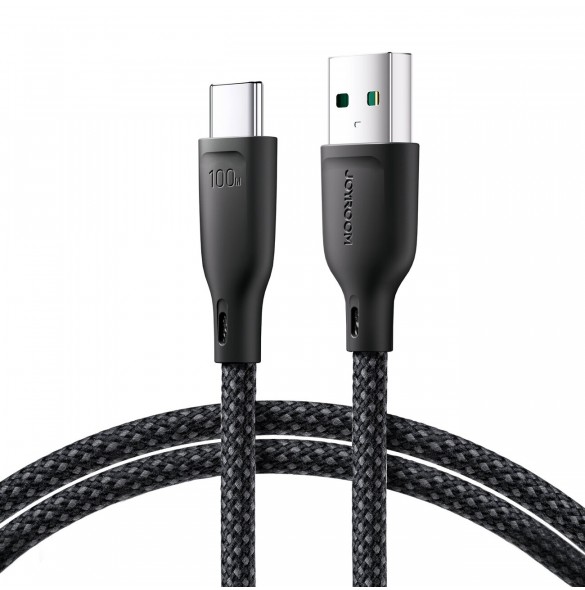 Joyroom Multi-Color Series SA34-AC6 USB-A/USB-C-kabel 100W Snabböverföring 1m - Svart