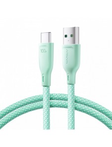 Joyroom Multi-Color Series SA34-AC6 USB-A / USB-C-kabel 100W Snabböverföring 1m - Grön