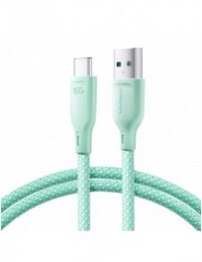 Joyroom Multi-Color Series SA34-AC6 USB-A / USB-C-kabel 100W Snabböverföring 1m - Grön