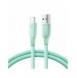 Joyroom Multi-Color Series SA34-AC6 USB-A / USB-C-kabel 100W Snabböverföring 1m - Grön