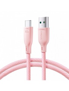 Joyroom Multi-Color Series SA34-AC6 USB-A / USB-C-kabel 100W Snabböverföring 1m - Rosa