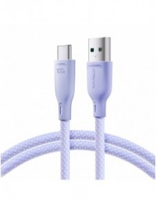 Joyroom Multi-Color Series SA34-AC6 USB-A / USB-C-kabel 100W Snabböverföring 1m - Lila