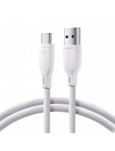 Joyroom Multi-Color Series SA34-AC6 USB-A / USB-C-kabel 100W Snabböverföring 1m - Vit