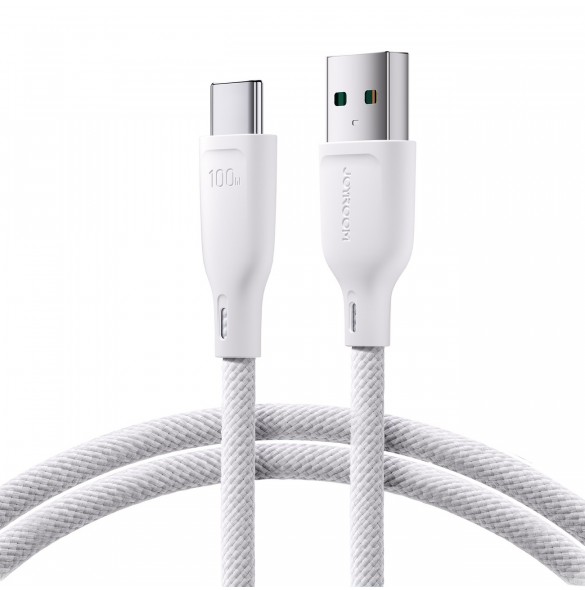 Joyroom Multi-Color Series SA34-AC6 USB-A / USB-C-kabel 100W Snabböverföring 1m - Vit