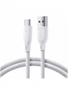 Joyroom Multi-Color Series SA34-AC6 USB-A / USB-C-kabel 100W Snabböverföring 1m - Vit