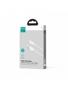 Joyroom Multi-Color Series SA34-AC6 USB-A / USB-C-kabel 100W Snabböverföring 1m - Vit
