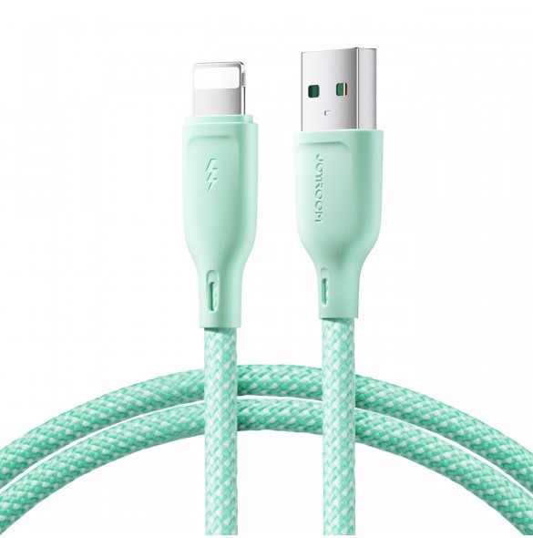 Joyroom Multi-Color Series SA34-AL3 USB-A / Lightning 3A kabel 1m - grön