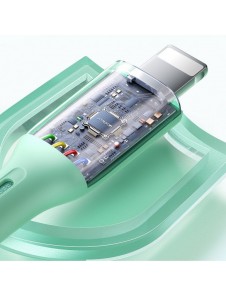 Joyroom Multi-Color Series SA34-AL3 USB-A / Lightning 3A kabel 1m - grön