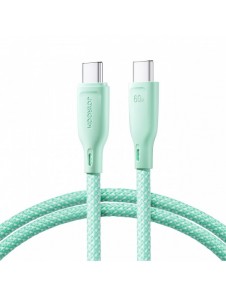Joyroom Multi-Color Series SA34-CC3 USB-C / USB-C-kabel 60W Snabböverföring 1m - Grön