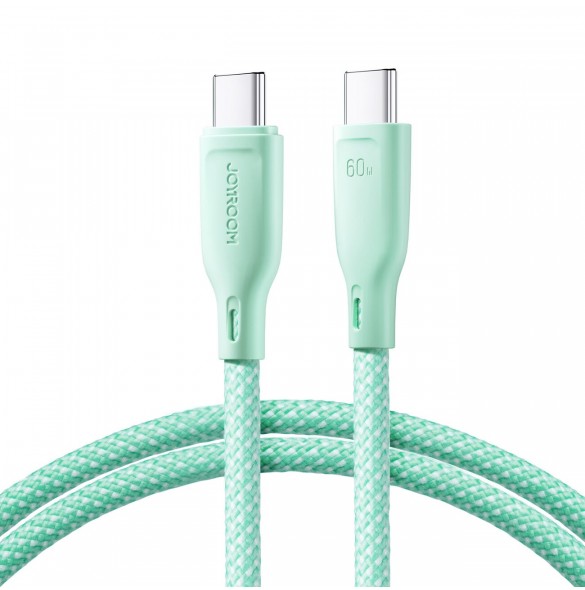 Joyroom Multi-Color Series SA34-CC3 USB-C / USB-C-kabel 60W Snabböverföring 1m - Grön