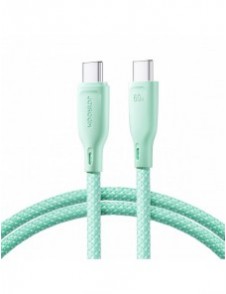 Joyroom Multi-Color Series SA34-CC3 USB-C / USB-C-kabel 60W Snabböverföring 1m - Grön