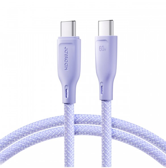 Joyroom Multi-Color Series SA34-CC3 USB-C / USB-C-kabel 60W Snabböverföring 1m - Lila