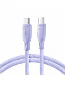 Joyroom Multi-Color Series SA34-CC3 USB-C / USB-C-kabel 60W Snabböverföring 1m - Lila