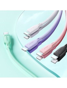 Joyroom Multi-Color Series SA34-CC3 USB-C / USB-C-kabel 60W Snabböverföring 1m - Lila