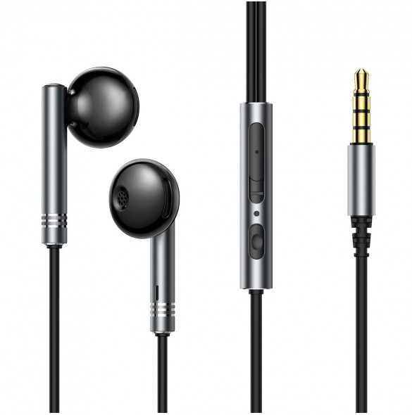 Joyroom Wired Series JR-EW06 trådbundna hörlurar, metall - mörkgrå