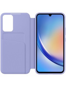 Samsung Smart View Wallet Case för Samsung Galaxy A34 5G skal med Smart Flip Window Card Wallet Berry (EF-ZA346CVEGWW)
