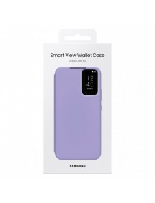 Samsung Smart View Wallet Case för Samsung Galaxy A34 5G skal med Smart Flip Window Card Wallet Berry (EF-ZA346CVEGWW)