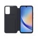 Samsung Smart View Wallet Case för Samsung Galaxy A34 5G skal med Smart Flip Window Card Wallet Black (EF-ZA346CBEGWW)