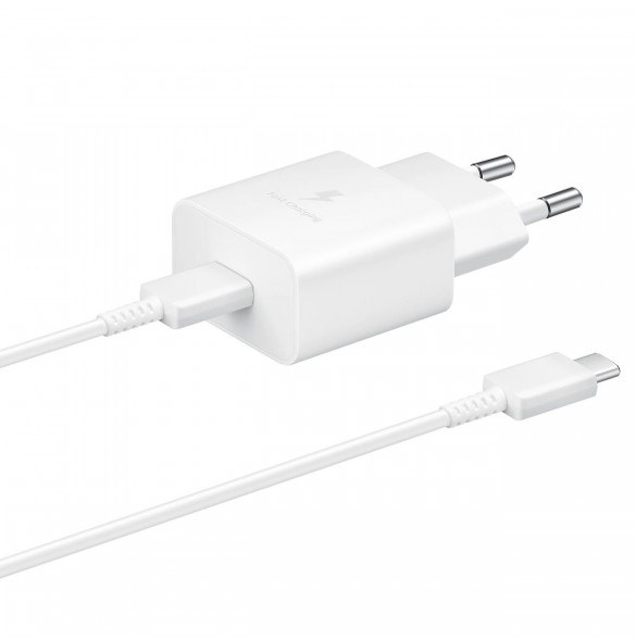 Samsung USB-väggladdare Typ C 15W PD AFC + USB-kabel Typ C vit (EP-T1510XWEGEU)